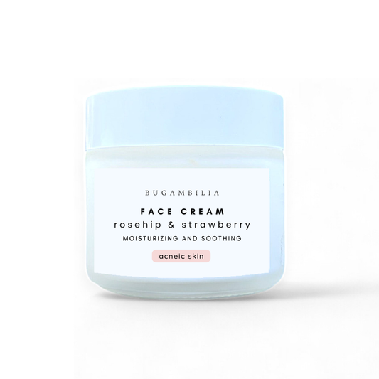 Acneic Skin Moisturizer and Soothing with Natural Ingredients.  All Natural Moisturizer. Natural Face Cream for Acne. Acne Skincare Routine. 